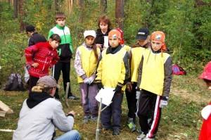 Команда на этапе Костер