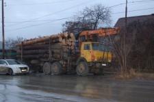 КАМАЗ с лесом