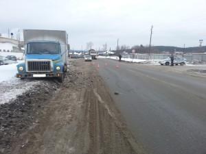 ГАЗ 3307, сбивший пешехода у хлебозавода в Сысерти