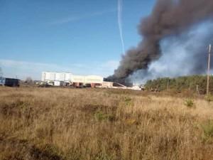 Пожар в локомотивном депо