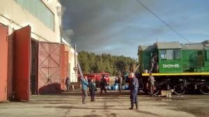 Пожар в локомотивном депо