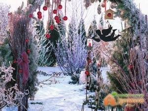 Новогоднее украшение сада, огорода