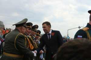 Танкист Ушаков на военном параде в Екатеринбурге