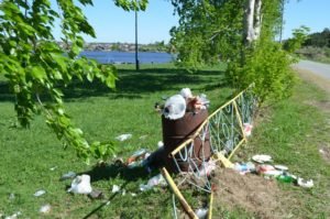 Грязный пляж