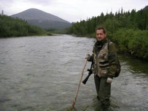  Дербышев В. В. на реке Грубе-Ю, Приполярный Урал.
