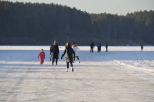 Каток на пруду