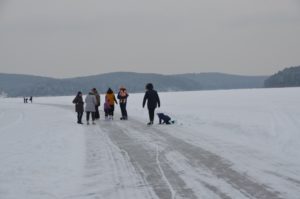 Лед сысертского пруда