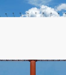 blank billboard for advertisement on sky background